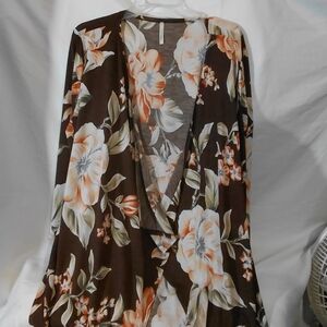 Voll Style Dark Brown Floral Cape